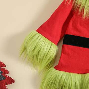 Adorable Toddler Green Monster Christmas Outfit for Kids