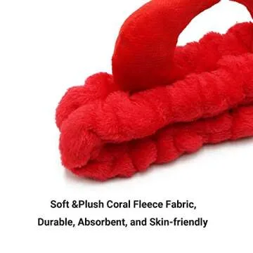 Aiphamy Women Facial Spa Headband, Devil Horn Coral Fleece Cosmetic Makeup Headband Skincare Headband for Washing Face Makeup (2 Pack)