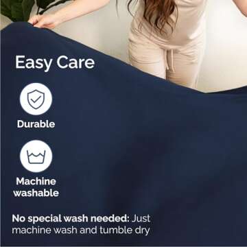 Queen 6 Piece Sheet Set - Comfy & Cooling - Navy Blue