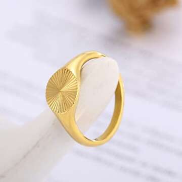 Elegant Elefezar Stainless Steel Sun Burst Ring