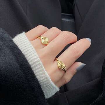 Elegant Elefezar Stainless Steel Sun Burst Ring