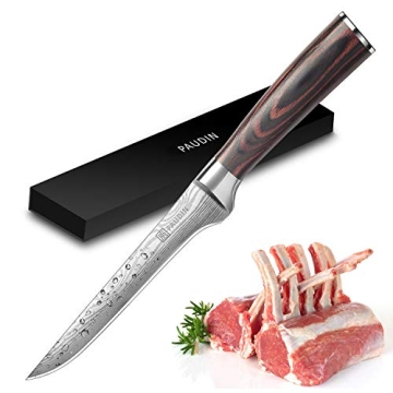 PAUDIN Boning Knife 6 Inch, Super Sharp Fillet Knife, German High Carbon Stainless Steel Deboning Kn...