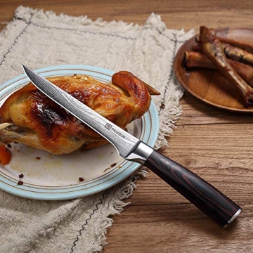 PAUDIN 6 Inch Boning Knife with Premium Pakkawood Handle
