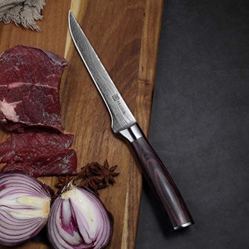 PAUDIN 6 Inch Boning Knife with Premium Pakkawood Handle