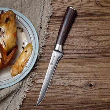 PAUDIN 6 Inch Boning Knife with Premium Pakkawood Handle