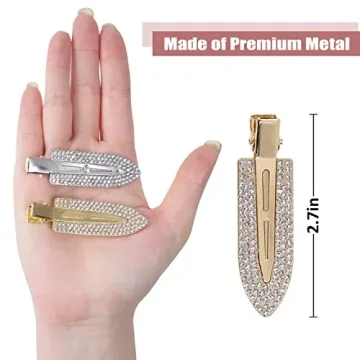 Glamorous Rhinestone No Bend Hair Clips for Women