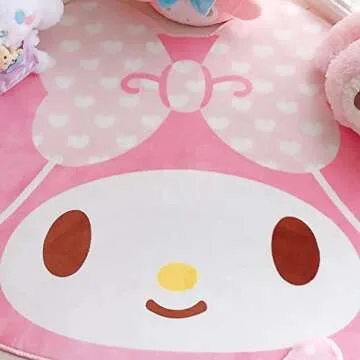 FIPPLEY Cute Cartoon Carpet Kawaii Rugs Children Girls Bedroom Mat My Melody Pink Room Decor (100cm x 160cm)