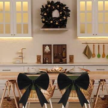 Christmas Wired Velvet Ribbon with Gold Edge Velvet Waterproof Ribbon Wrapping Velvet Decoration Ribbon for Xmas Wreath Bows Floral Craft Ornaments (Black, Gold, 4 Inch x 100 Yard)