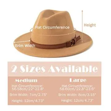 Lisianthus Vintage Wide Brim Fedora Hat for All