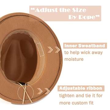 Lisianthus Vintage Wide Brim Fedora Hat for All