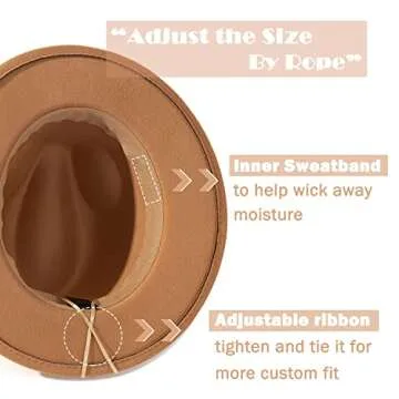 Lisianthus Vintage Wide Brim Fedora Hat for All