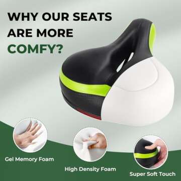 TONBUX Comfortable Bike Seat for Comfort During Rides