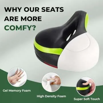 TONBUX Comfortable Bike Seat for Comfort During Rides