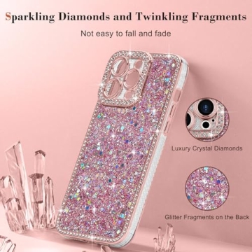 Lafunda iPhone 15 Pro Max Glitter Case with Diamond Accents