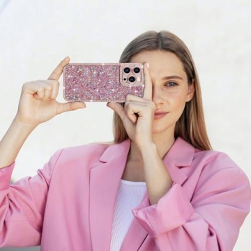 Lafunda iPhone 15 Pro Max Glitter Case with Diamond Accents