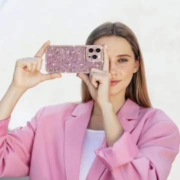 Lafunda iPhone 15 Pro Max Glitter Case with Diamond Accents