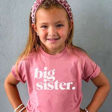Bold Big Sister Announcement T-Shirt for Toddlers