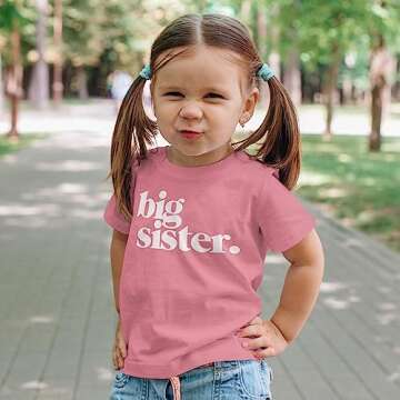 Bold Big Sister Announcement T-Shirt for Toddlers