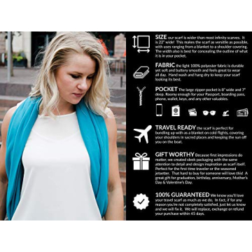 Infinity Travel Scarf with Hidden Pocket for Women