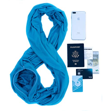 Infinity Travel Scarf with Hidden Pocket for Women