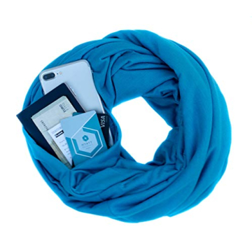 Infinity Travel Scarf with Hidden Pocket for Women