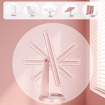 Sevillin Makeup Mirror with Lights,22 LED Vanity Mirror with 1X/2X3X Magnifica,Touch Screen Switch,Dual Power Supply,Portable Trifold Makeup Mirror Cosmetic Lighted Up Mirrortion White