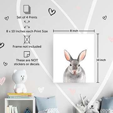 Designs by Maria Inc. Set of 6 UNFRAMED Animal Posters | Watercolor Animal Wall Decor | Woodland Nur...