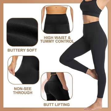 NexiEpoch High Waisted Leggings for Women - Tummy Control Compression Soft Yoga Pants for Workout Dance Pants