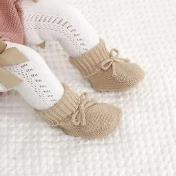 Hadetoto Baby Booties Soft Knit Design for Newborns