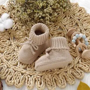 Hadetoto Baby Booties Soft Knit Design for Newborns