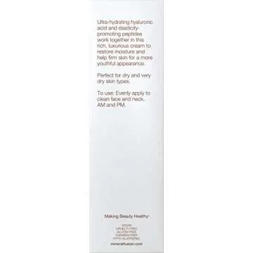 Mineral Fusion Facial Moisturizer - Intense Hydration Face Cream with Hyarulonic Acid, Shea Butter & Rosehip Oil, Moisturizing & Nourishing for Dry Skin, 3.4 oz