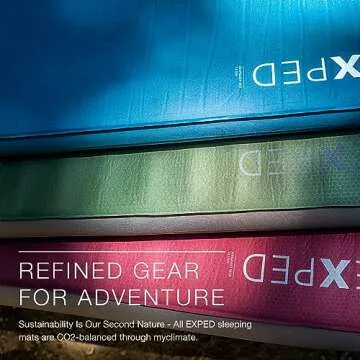 Exped MegaMat 10 Duo - Self Inflating Foam Sleeping Pad, 4" Thickness Camping Bed, Compact and Lightweight, Mini Pump Included, Green, Queen