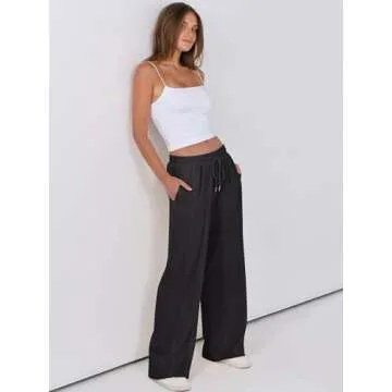 High Waist Wide Leg Sweatpants for Women | ANRABESS