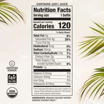 Harmless Harvest Organic Coconut Smoothie Blend of Coconut Water and Coconut Meat, Hydration & MCTs,...