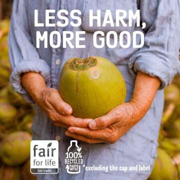 Harmless Harvest Organic Coconut Smoothie Blend of Coconut Water and Coconut Meat, Hydration & MCTs, No Sugar Added, Vegan, Fair for Life Certified, Original Smoothie 10 Fl Oz (Pack of 12)