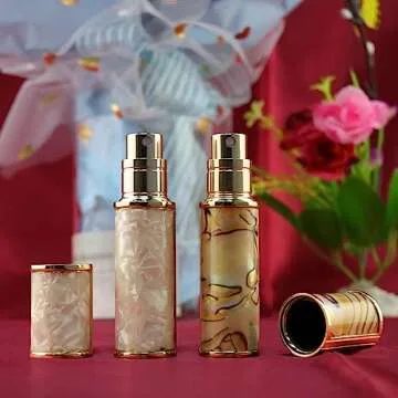 Perfume Atomizer Bottle Portable Mini Refillable Atomizer Travel Size Spray Bottles Accessories 5ml/0.2oz MEDUSA F902A set of 2