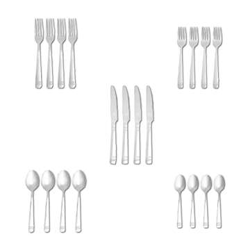 Amazon Basics Silverware Set - 20-Piece for Four People