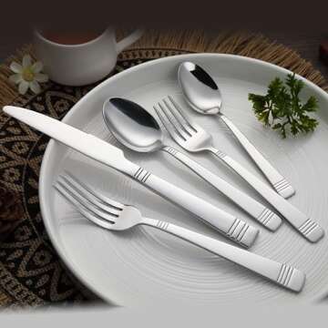 Amazon Basics Silverware Set - 20-Piece for Four People