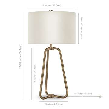 Marduk 25.5" Table Lamp in Brass Finish with Fabric Shade