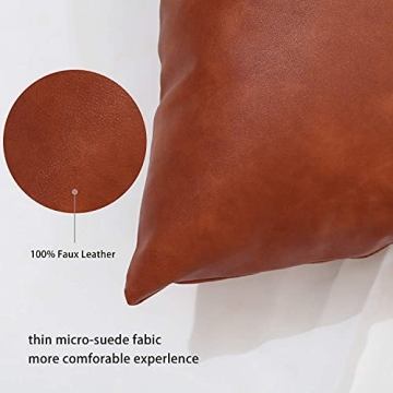 GALMAXS7 Boho Throw Pillow Covers 18 x 18 Set of 4 - Modern Stripe Geometric Farmhouse Decorative Pillow Cover Sets for Pillows - Couch Sofa Bed,Faux Leather Black and White Pillow Covers