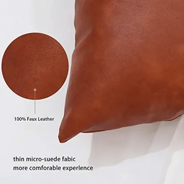 GALMAXS7 Boho Throw Pillow Covers 18 x 18 Set of 4 - Modern Stripe Geometric Farmhouse Decorative Pillow Cover Sets for Pillows - Couch Sofa Bed,Faux Leather Black and White Pillow Covers