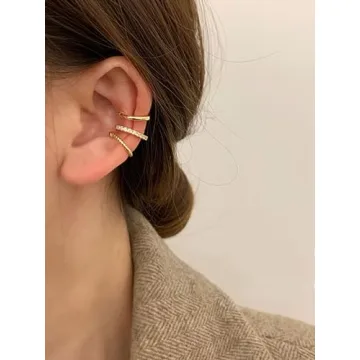 Trendy Gold Ear Cuffs | Non-Piercing, Adjustable Design for Women