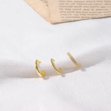 Trendy Gold Ear Cuffs | Non-Piercing, Adjustable Design for Women