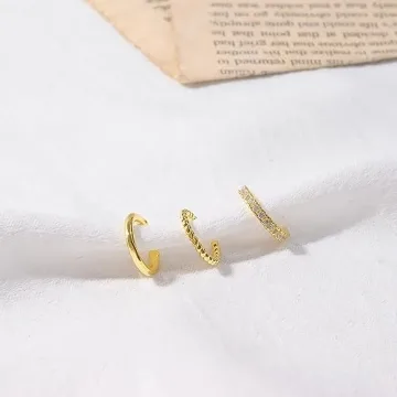 Trendy Gold Ear Cuffs | Non-Piercing, Adjustable Design for Women
