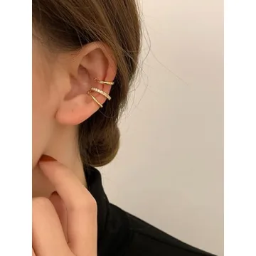 Trendy Gold Ear Cuffs | Non-Piercing, Adjustable Design for Women