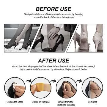 Foamed Cotton Heel Pads - Comfort for Shoes Too Big