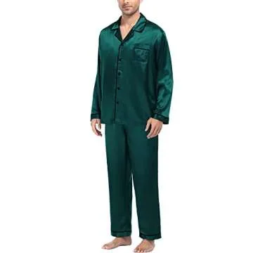 Luxurious SWOMOG Men's Satin Pajama Set for Comfort and Style