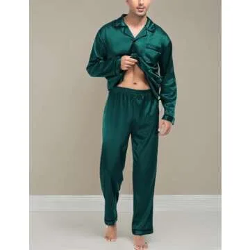 Luxurious SWOMOG Men's Satin Pajama Set for Comfort and Style