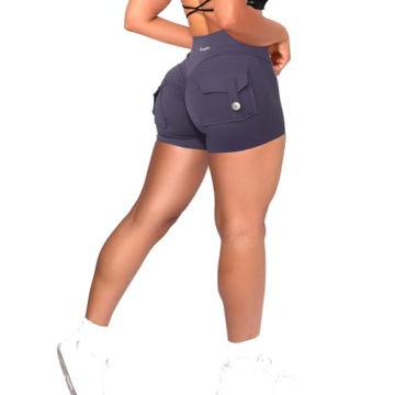 Danysu Cross Waist Scrunch Butt Workout Shorts for Women