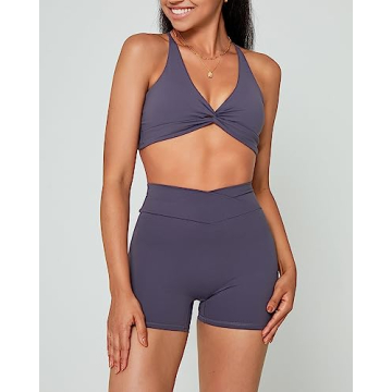 Danysu Cross Waist Scrunch Butt Workout Shorts for Women